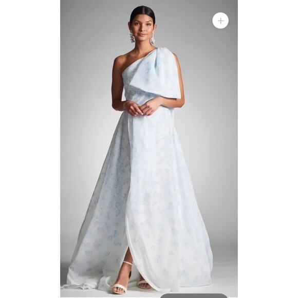 SACHIN & BABI WOMEN'S ONE SHOULDER ANOUK FLORAL‎ DEGRADE BLUE NWT $6200 - Picture 1 of 8